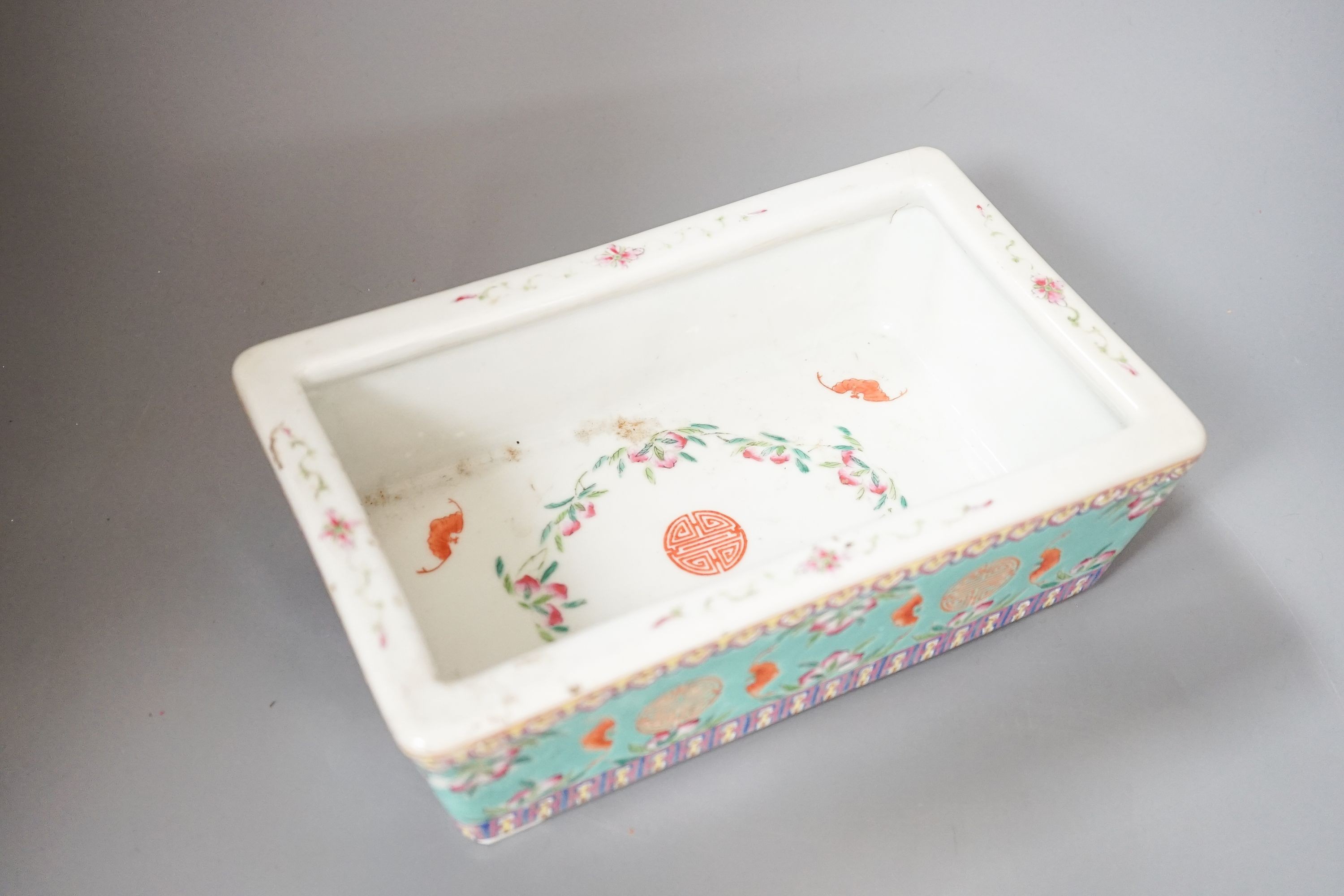 Chinese famille rose planter or narcissus dish, Republic Period 24cm